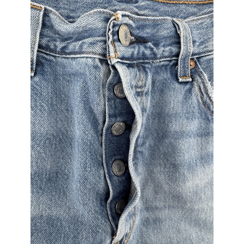 Levi's 501 Women's High Rise Cut Off Blue Denim Shorts Button Fly Size 29W - Picture 2 of 12
